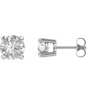 14K White 6 mm Round Forever Oneu2122 Moissanite Earrings - 6326560031P