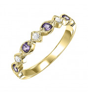 Gems One 10Kt Yellow Gold Diamond (1/20Ctw) & Amethyst (1/6 Ctw) Ring - FR1214-1YD