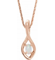 14K Rose Freeform Opal 16-18 Necklace - 8658460002P