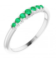 14K White Emerald Stackable Ring - 72022607P