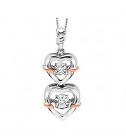 Gems One Mix Metal Rose Gold Silver Diamond (1/20 Ctw) Pendant - ROL1214-1PSSD
