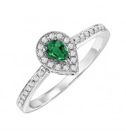 Gems One 14Kt White Gold Diamond (1/6Ctw) & Emerald (1/8 Ctw) Ring - FR4015-4WCE