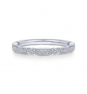 Gabriel & Co. 14k White Gold Victorian Diamond Wedding Band - WB14432R4W44JJ
