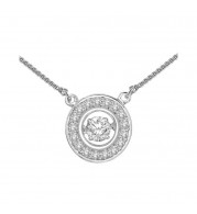 Gems One Silver (SLV 995) & Diamonds Stunning Neckwear Pendant - 1/5 ctw - ROL1057-SSDBK