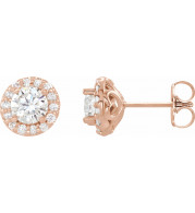 14K Rose 5/8 CTW Diamond Earrings - 86839837P