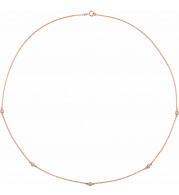14K Rose 1/4 CTW Diamond 5-Station 18 Necklace - 68577109P