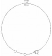 14K White .06 CTW Diamond Initial Z 6-7 Bracelet - 65268960026P