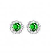 Gems One 14Kt White Gold Diamond (3/4Ctw) & Emerald (1/2 Ctw) Earring - FE4066-4WCE