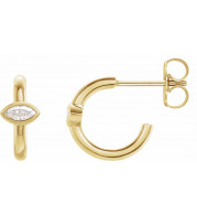 14K Yellow 1/8 CTW Diamond Hoop Earrings - 87081611P
