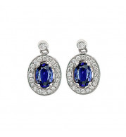Gems One 14Kt White Gold Diamond (1/4Ctw) & Sapphire (1 1/8 Ctw) Earring - RPT710E-4WCS