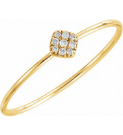 14K Yellow 1/8 CTW Diamond Petite Square Ring - 65192360001P