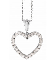 14K White 1 CTW Diamond Heart 18 Necklace - 67533102P