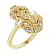 14K Yellow 1/6 CTW Diamond Vintage-Inspired Ring - 124038601P