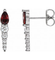 14K White Mozambique Garnet & 1/4 CTW Diamond Earrings - 870256015P