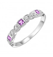 Gems One 10Kt White Gold Diamond (1/12Ctw) & Pink Sapphire (1/8 Ctw) Ring - FR1039-1WD