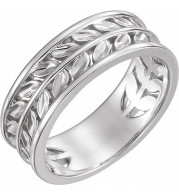 14K White Leaf Ring - 51639101P