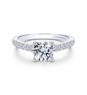Gabriel & Co. 14k White Gold Contemporary Straight Engagement Ring - ER14399R4W44JJ