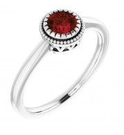 14K White Garnet January Birthstone Ring - 651609102P