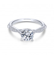 Gabriel & Co. 14k White Gold Contemporary Twisted Engagement Ring - ER13859R4W44JJ