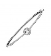 Gems One Silver (SLV 995) & Diamonds Stunning Bangle - 1/10 ctw - ROL1206-SSD