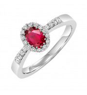 Gems One 14Kt White Gold Diamond (1/8Ctw) & Ruby (5/8 Ctw) Ring - HDR1419-4WCR