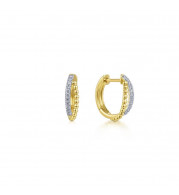 Gabriel & Co. 14k Yellow Gold Bujukan Diamond Huggie Earrings - EG13583Y45JJ