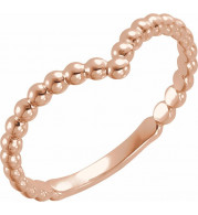 14K Rose Beaded V Ring - 51730103P