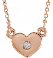14K Rose .03 CTW Diamond Heart 16 Necklace - 86335602P