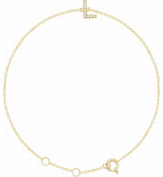 14K Yellow .04 CTW Diamond Initial L 6-7 Bracelet - 65268960038P