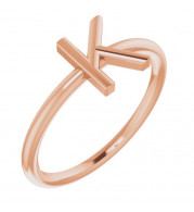 14K Rose Initial K Ring - 51895163P