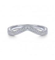 Gabriel & Co. 14k White Gold Victorian Curved Wedding Band - WB14445R4W44JJ