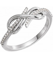 14K White 1/10 CTW Diamond Infinity-Inspired Ring - 123329600P