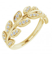 14K Yellow 1/4 CTW Diamond Leaf Ring - 123035601P