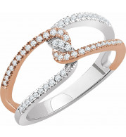 14K White & Rose 1/4 CTW Diamond Ring - 65267860001P