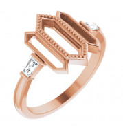 14K Rose 1/8 CTW Diamond Geometric Ring - 123966602P