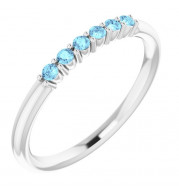 Platinum Aquamarine Stackable Ring - 123288615P