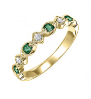 Gems One 14Kt Yellow Gold Diamond (1/20Ctw) & Emerald (1/6 Ctw) Ring - FR1077-4YD