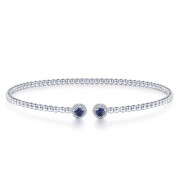 Gabriel & Co. 14k White Gold Bujukan Gemstone & Diamond Bangle Bracelet - BG4122-65W45SA