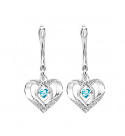 Gems One Silver Diamond (1/50 Ctw) & Createdblue Topaz Earring - ROL2165B