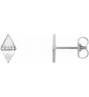 14K White .025 CTW Diamond Geometric Earrings - 86489600P