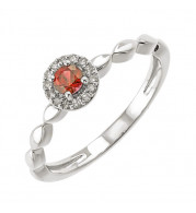 Gems One 10Kt White Gold Diamond (1/12Ctw) & Ruby (1/5 Ctw) Ring - RG87016-1WDR
