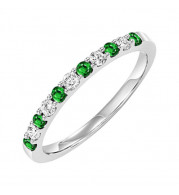 Gems One 10Kt White Gold Diamond (1/5Ctw) & Emerald (1/5 Ctw) Ring - RG85336-1WCE