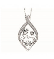 Gems One Silver (SLV 995) & Diamonds Stunning Neckwear Pendant - 1/8 ctw - ROL1166-SSD
