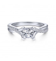 Gabriel & Co. 14k White Gold Contemporary Twisted Engagement Ring - ER11794S3W44JJ
