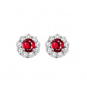 Gems One 14Kt White Gold Diamond (3/4Ctw) & Ruby (5/8 Ctw) Earring - FE4066-4WCR