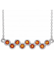 14K White Citrine Bezel-Set Bar 16-18 Necklace - 8652560060P