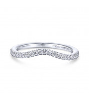Gabriel & Co. 14k White Gold Contemporary Curved Wedding Band - WB14411R4W44JJ