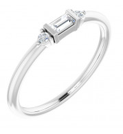 14K White 1/8 CTW Diamond Stackable Ring - 124011600P