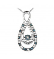 Gems One Silver (SLV 995) Diamond Rhythm Of Love Neckwear Pendant  - 1/10 ctw - ROL1030-SSDBL