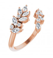 14K Rose 1/2 CTW Diamond Bypass Ring - 124108602P